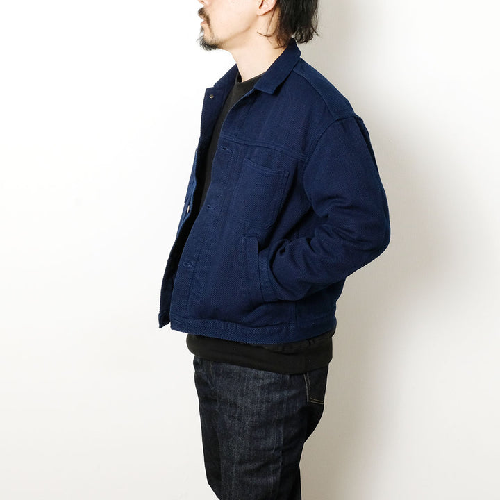 BLUE BLUE JAPAN - Honnai(Natural Indigo) Light Sashiko Trucker Jacket - 1010792