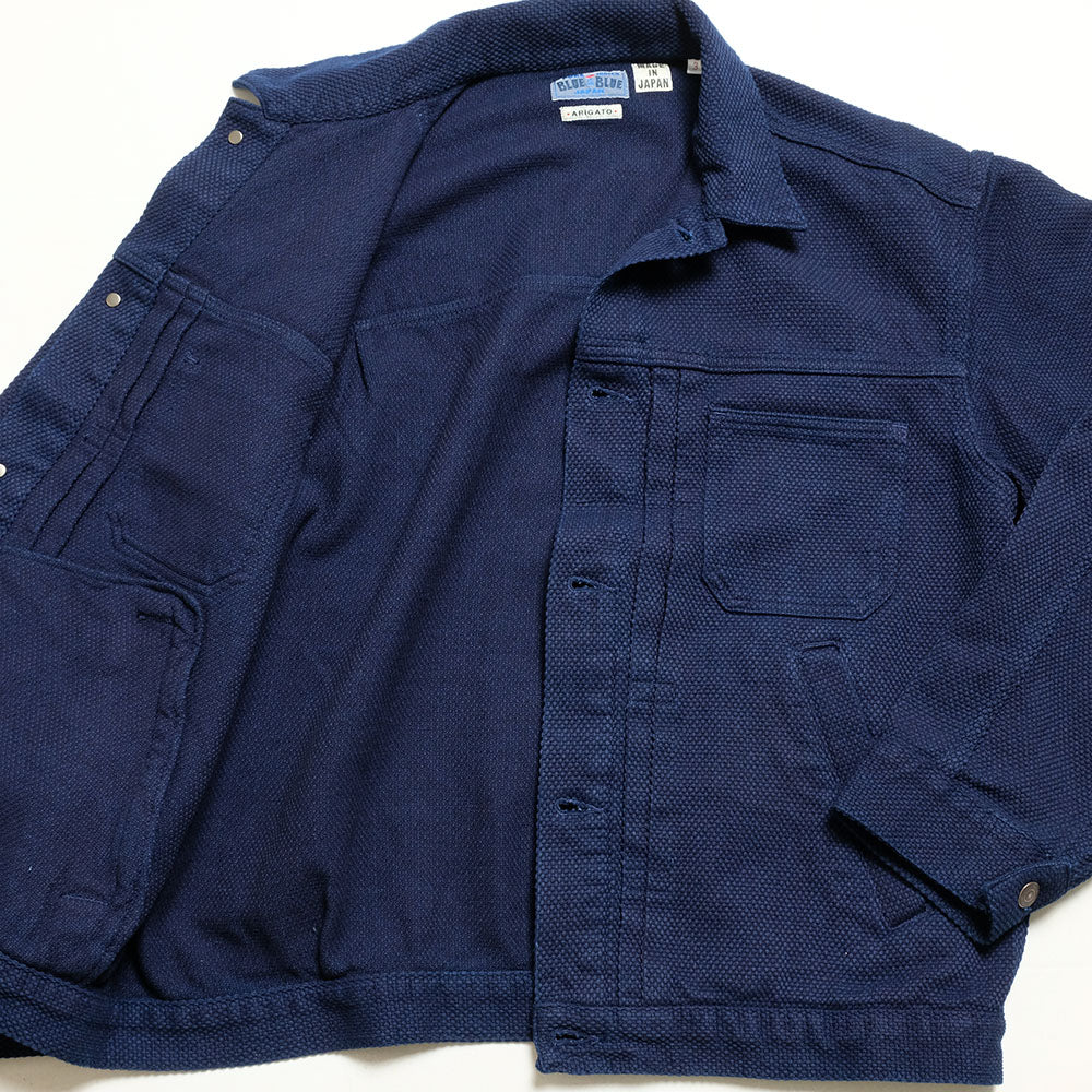 BLUE BLUE JAPAN - Honnai(Natural Indigo) Light Sashiko Trucker Jacket - 1010792