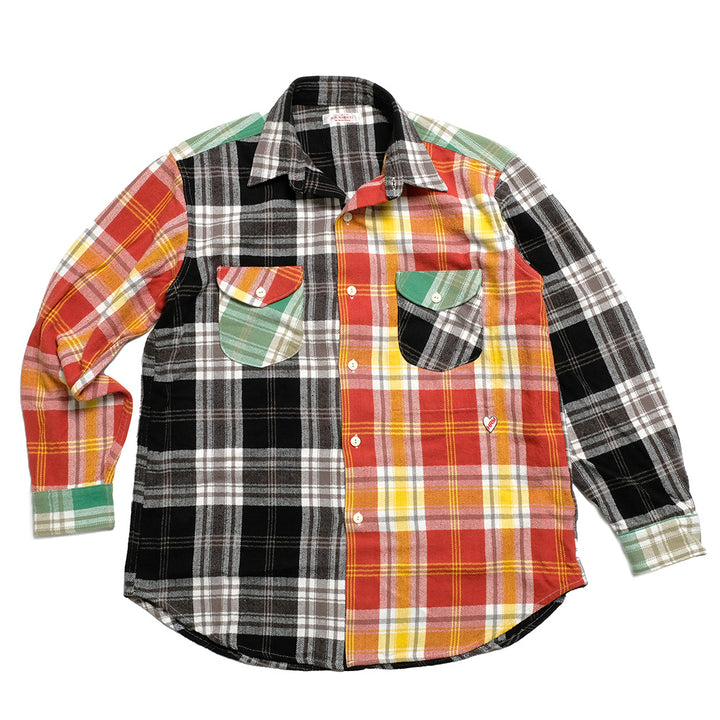HOLLYWOOD RANCH MARKET - Spring Flannel Plaid Crazy Patterns  Work Shirt - 1011418