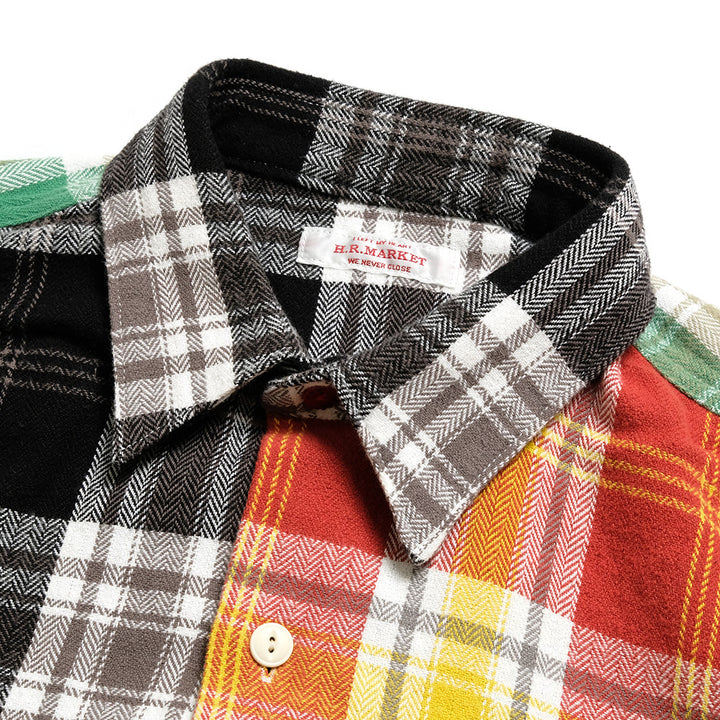 HOLLYWOOD RANCH MARKET - Spring Flannel Plaid Crazy Patterns  Work Shirt - 1011418