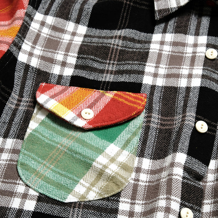 HOLLYWOOD RANCH MARKET - Spring Flannel Plaid Crazy Patterns  Work Shirt - 1011418