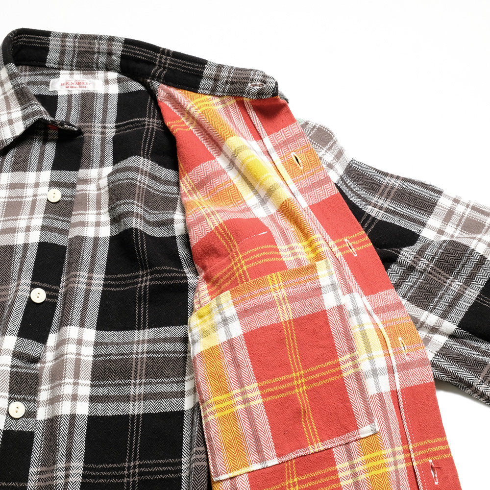 HOLLYWOOD RANCH MARKET - Spring Flannel Plaid Crazy Patterns  Work Shirt - 1011418