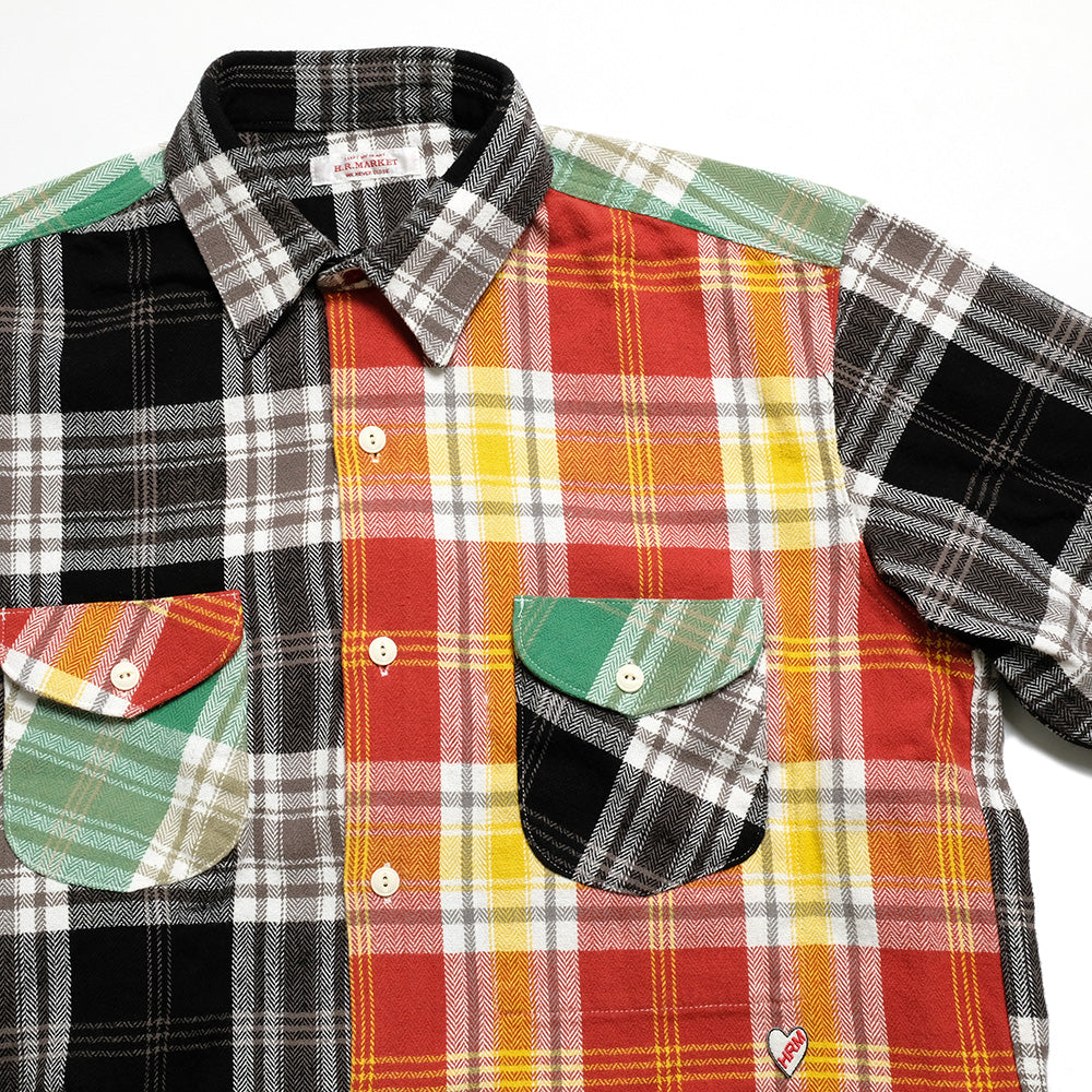 HOLLYWOOD RANCH MARKET - Spring Flannel Plaid Crazy Patterns  Work Shirt - 1011418