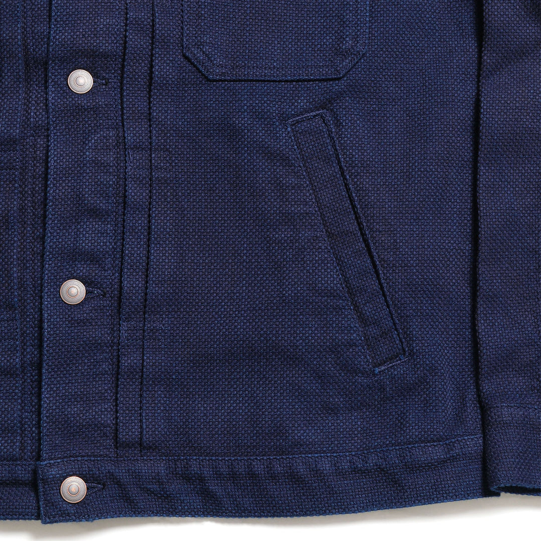 BLUE BLUE JAPAN - Honnai Nijuori - Sashiko Trucker Jacket - 1016593