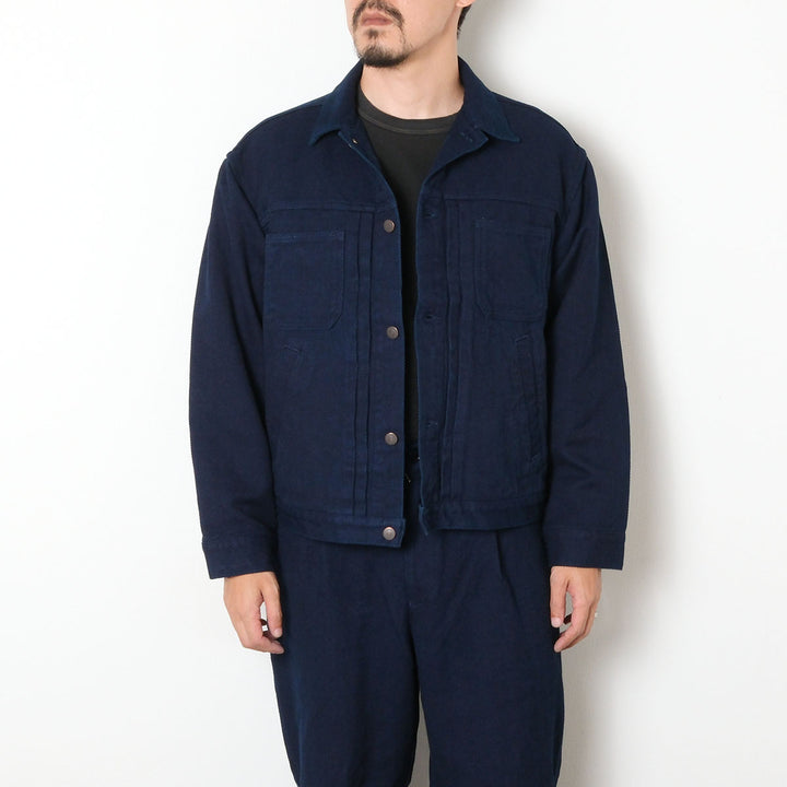 BLUE BLUE JAPAN - Honnai Nijuori - Sashiko Trucker Jacket - 1016593
