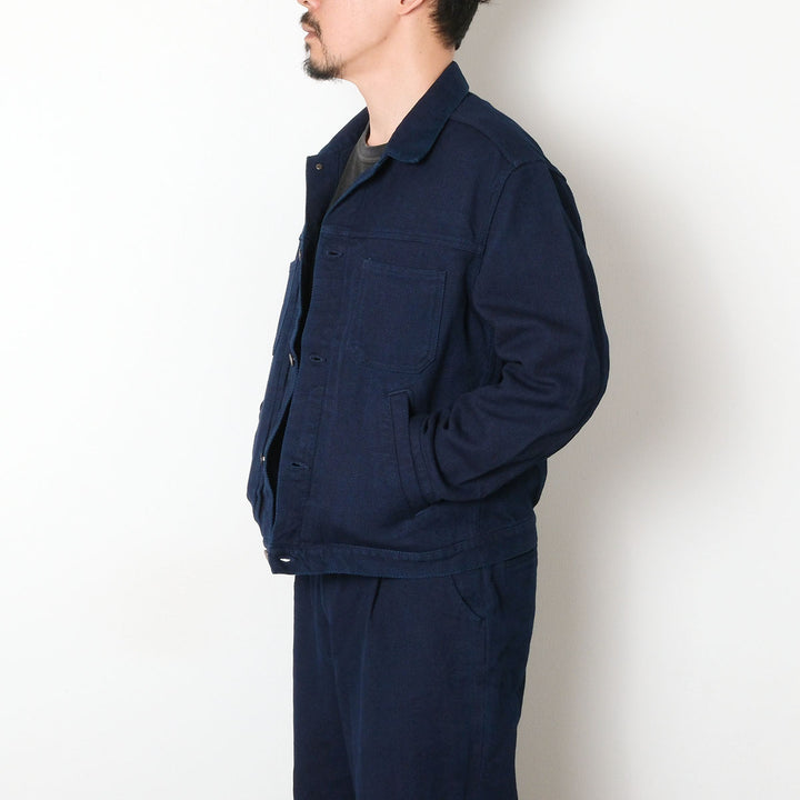BLUE BLUE JAPAN - Honnai Nijuori - Sashiko Trucker Jacket - 1016593