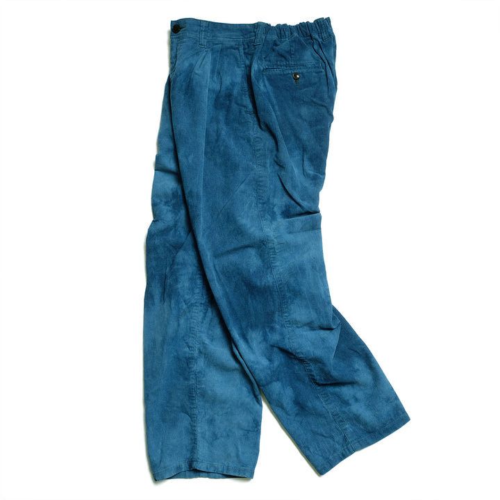 HOLLYWOOD RANCH MARKET - INDIGO Dyed Beach corduroy Tuck Trousers - 1019349