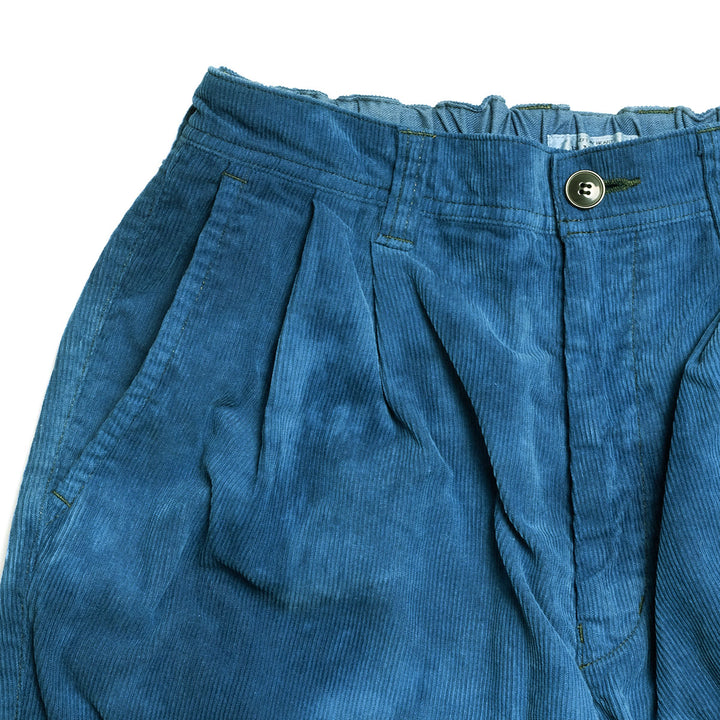 HOLLYWOOD RANCH MARKET - INDIGO Dyed Beach corduroy Tuck Trousers - 1019349
