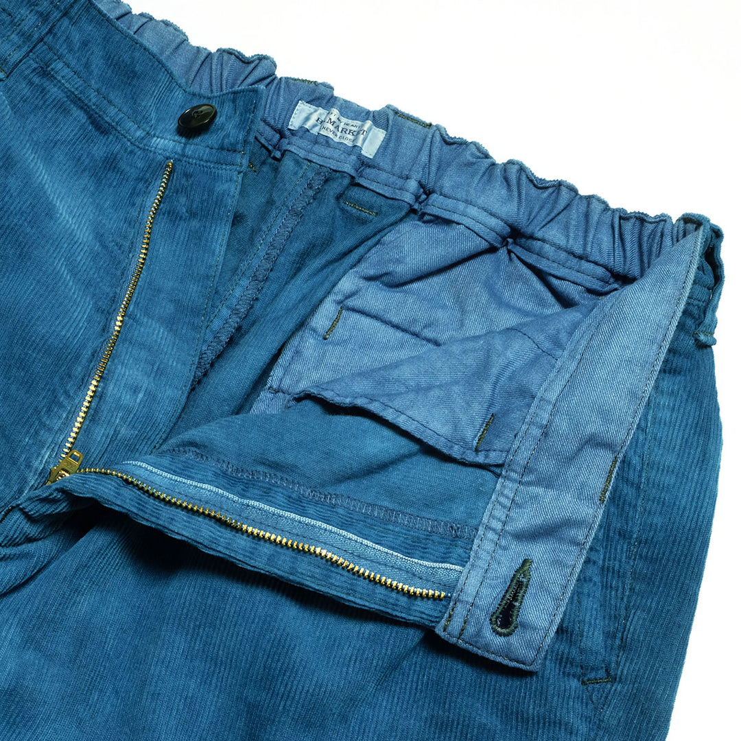 HOLLYWOOD RANCH MARKET - INDIGO Dyed Beach corduroy Tuck Trousers - 1019349