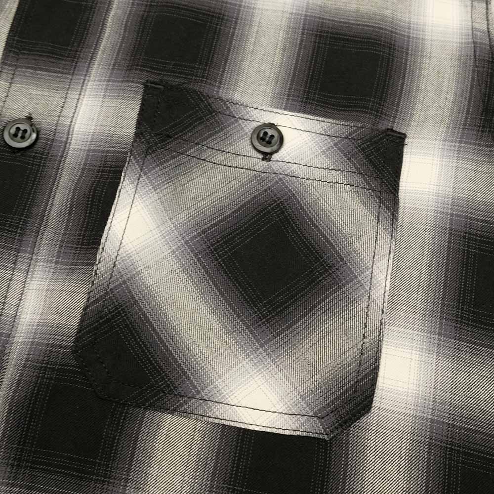 SUGAR CANE - OMBRE PLAID S/S WORK SHIRT - SC39519