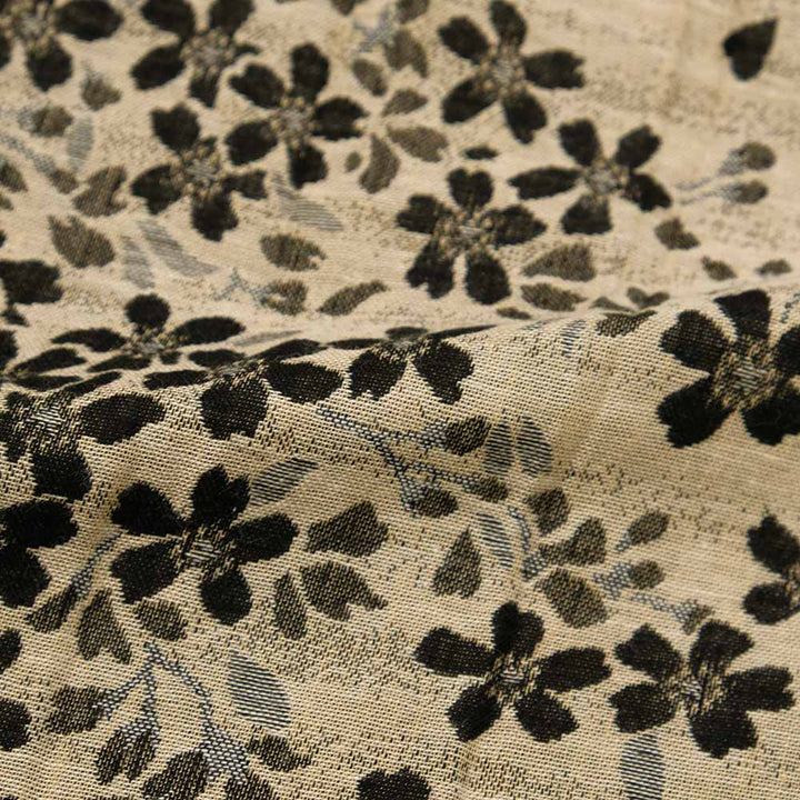 衣櫻 - 二重織ジャガードガーゼ素材 - 半袖レギュラーカラーシャツ - 黒桜 - SA1609