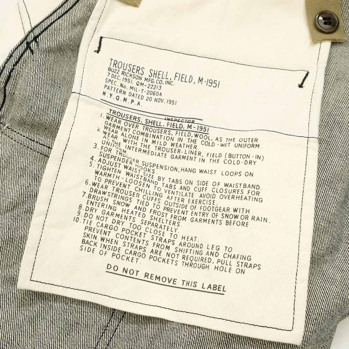 BUZZ RICKSON'S - TROUSERS Type M-51 - DENIM CIVILIAN MODEL - BR42586