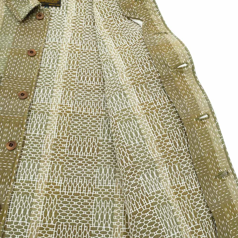 STUDIO D’ARTISAN - NORAGI ARMY SASHIKO - LONG SLEEVE SHIRT - 5718