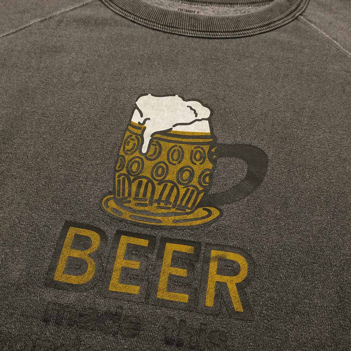 DUBBLE WORKS - RAGLAN CREW SWEAT - BEER - 83003BEE-25