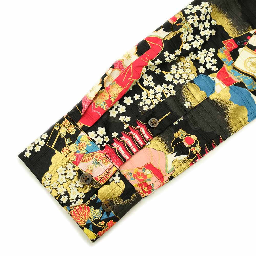KOROMO ZAKURA - Shantung fabric Cotton - Long-Sleeve Regular Shirt - Kinpaku kyō Maiko - SA1567