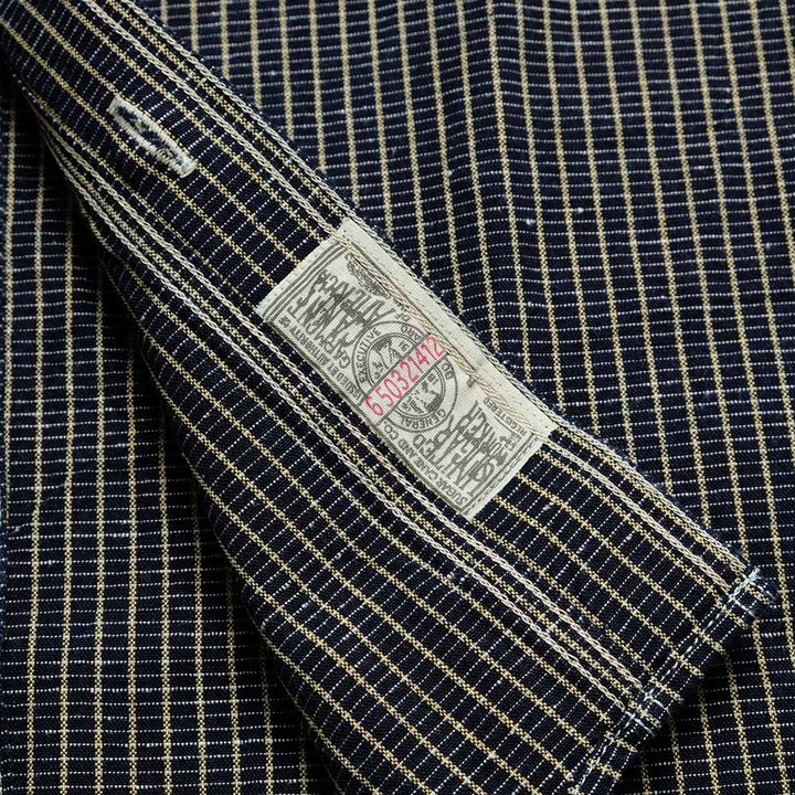 SUGAR CANE - FICTION ROMANCE - 5.25oz. INDIGO PLAID WORK SHIRT - SC39734