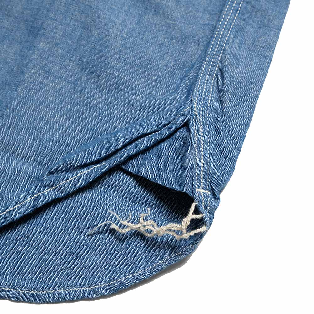 MOMOTARO JEANS - TRIPLE STITCH L/S CHAMBRAY SHIRT - TWO STRIPES - MMLS3000