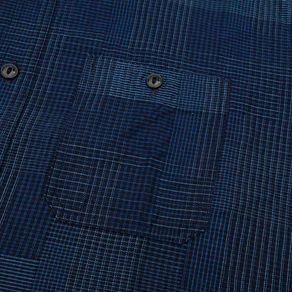 SUGAR CANE - Add Human Labor - INDIGO PATCHWORK L/S WORK SHIRT - SC29588
