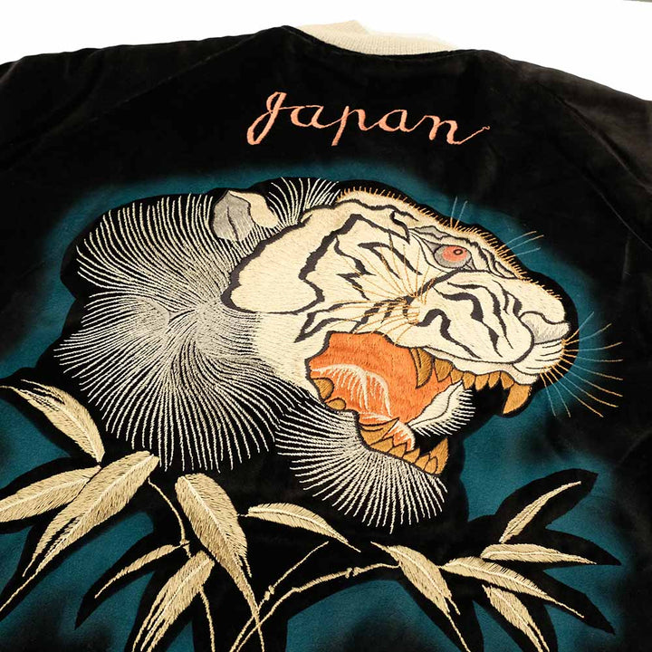 TAILOR TOYO - Mid 1950s Style - Velveteen × Acetate Quilted Souvenir Jacket - Stencil Paint - TOYO ENTERPRISE 60th Anniversary - Special Edition - TIGER HEAD × EAGLE - TT15809