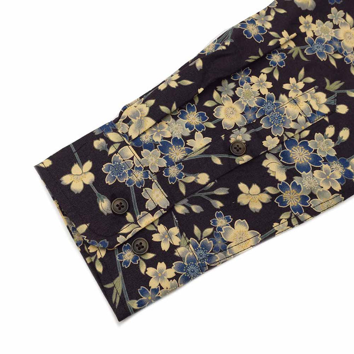 衣櫻 - シーチング素材 - 長袖レギュラーシャツ - 枝垂桜 - SA1744