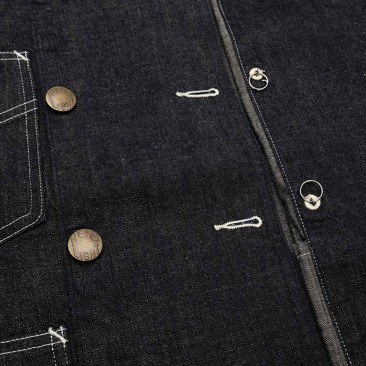 HEADLIGHT - 9.5oz. SPECIAL WEAVE DENIM DOUBLE BREASTED COAT - HD15844