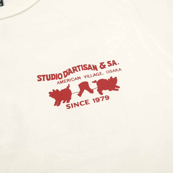 STUDIO D’ARTISAN - USA COTTON T-SHIRT - TWO PIG MARK - 8153