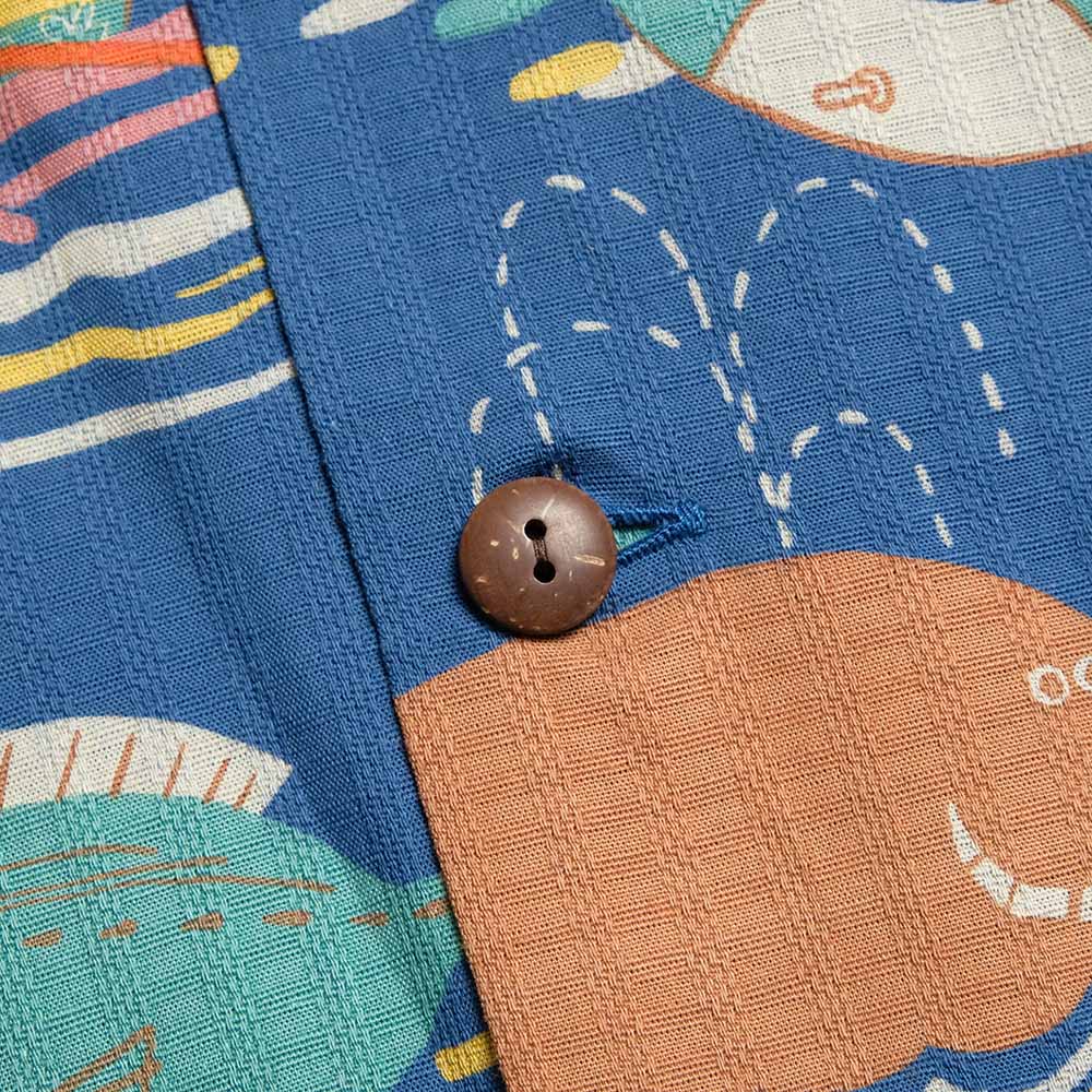SUN SURF - DOBBY COTTON OPEN SHIRT - OCEAN ACTIVITIES - by 柳原良平 with MOOKIE - SS39538