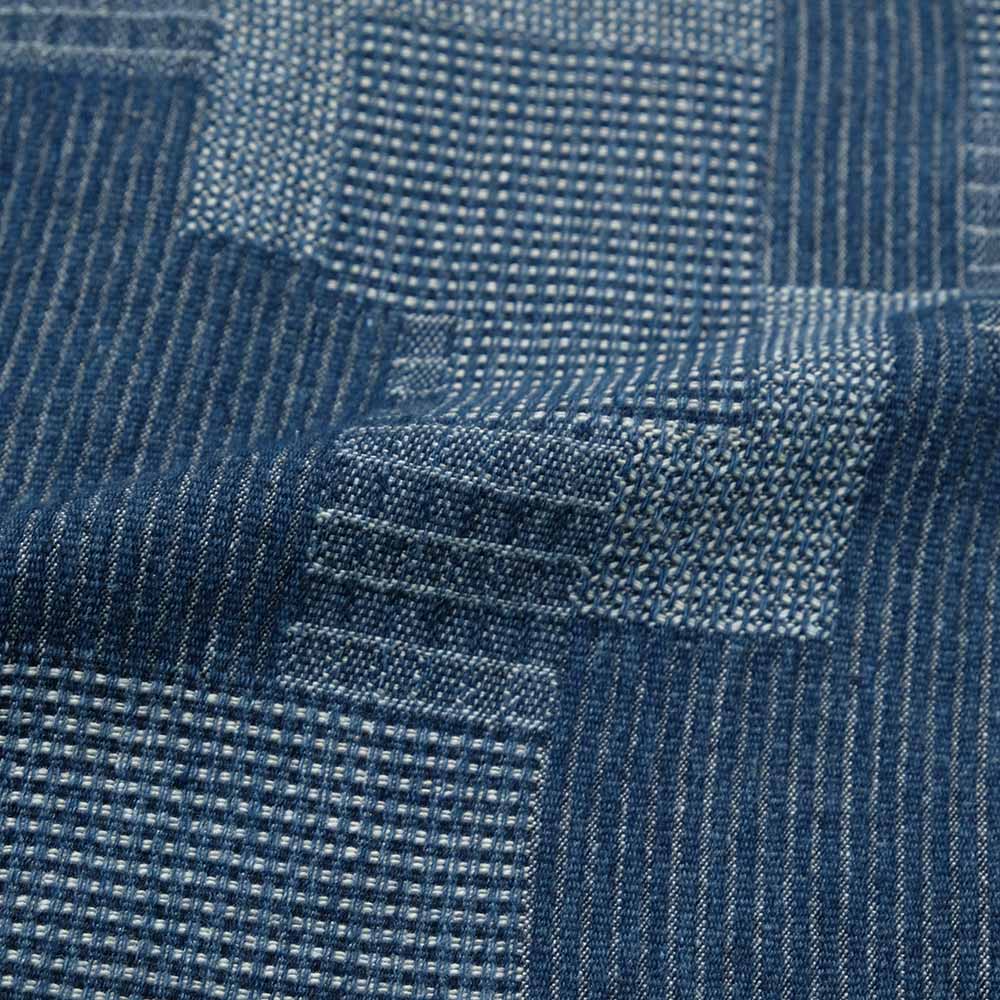 KOROMO ZAKURA - Cotton Jacquard Cloth - Long-Sleeve Work Shirt - Patch Work Jacquard - SA1648