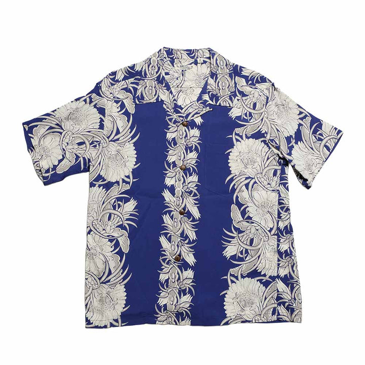 SUN SURF - S/S RAYON HAWAIIAN SHIRT - NIGHT BLOOMING CEREUS BORDER - SS39612