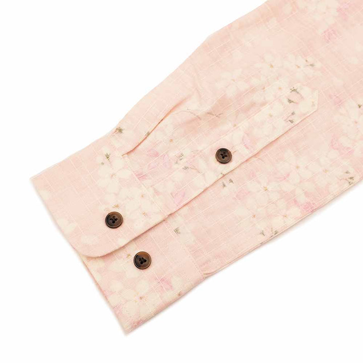衣櫻 - サザンクロス素材 長袖レギュラーシャツ - 裏霞舞桜 - SA1743