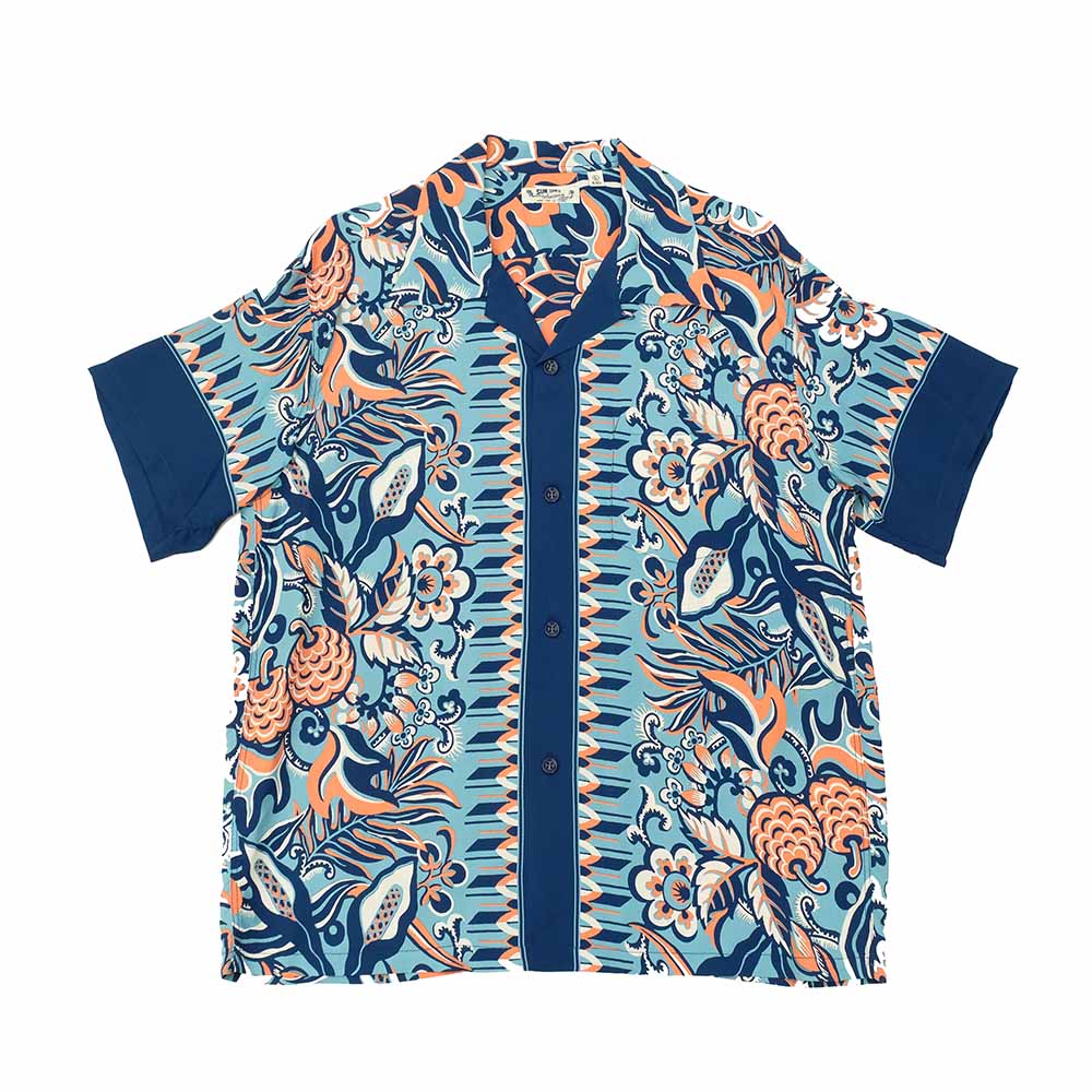 SUN SURF - RAYON HAWAIIAN SHIRT - FLOWER FIELD BORDER - SS39430