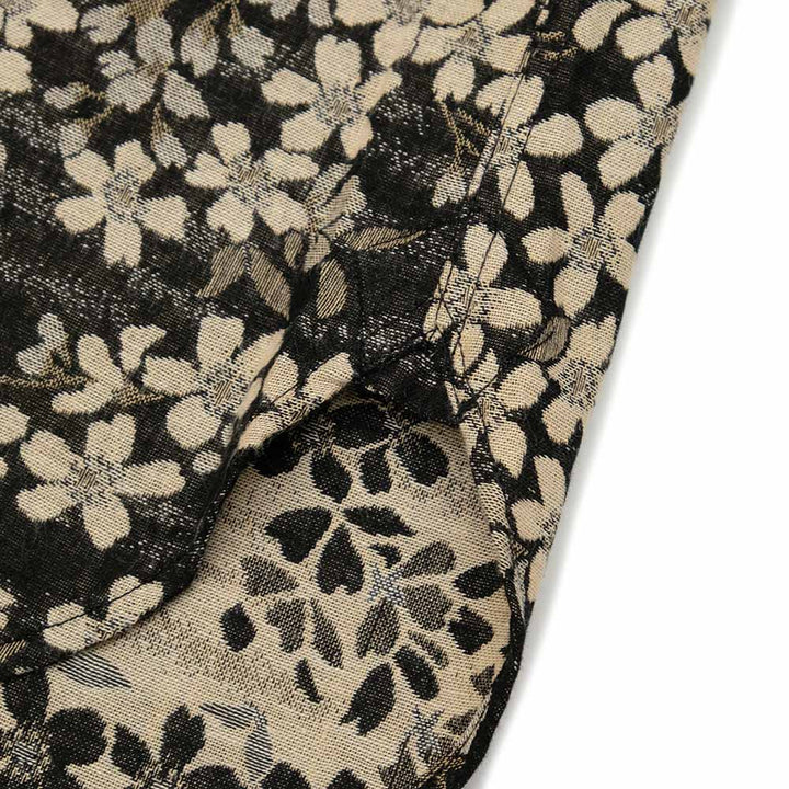 衣櫻 - 二重織ジャガードガーゼ素材 長袖レギュラーカラーシャツ - 夜桜 - SA1593