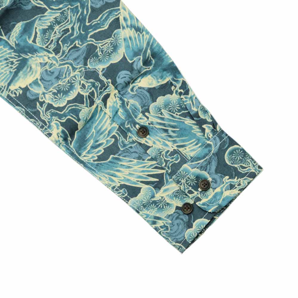 衣櫻 - シーチング素材 - 長袖レギュラーシャツ - 松鷹 - SA1724