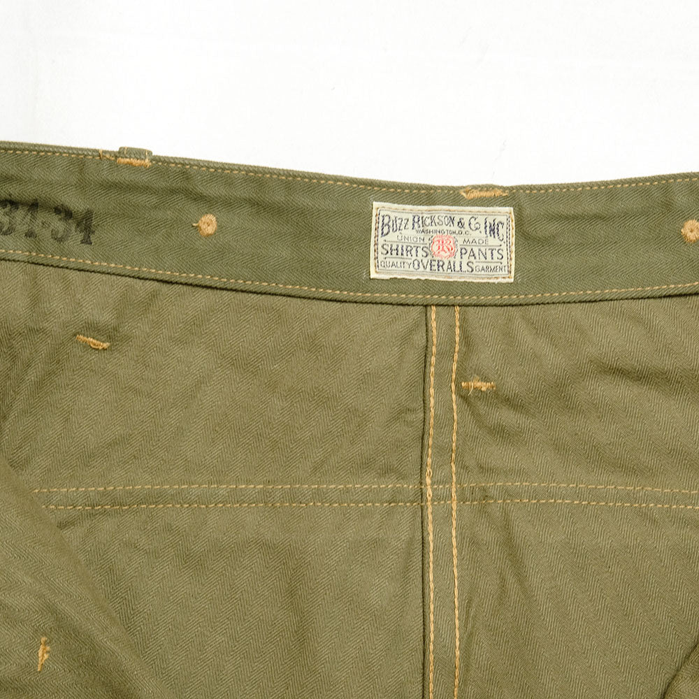 BUZZ RICKSON'S - U.S. MARINE CORPS M-1944 - HERRINGBONE PANTS - SHORT LENGTH - BR42501