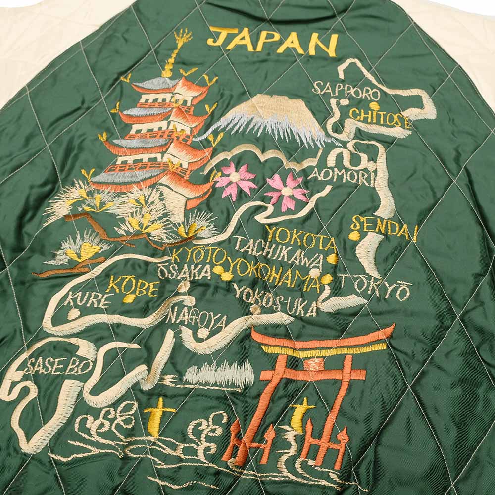 TAILOR TOYO - Acetate Quilted Souvenir Jacket - JAPAN MAP × GOLD DRAGON - TT15791-145