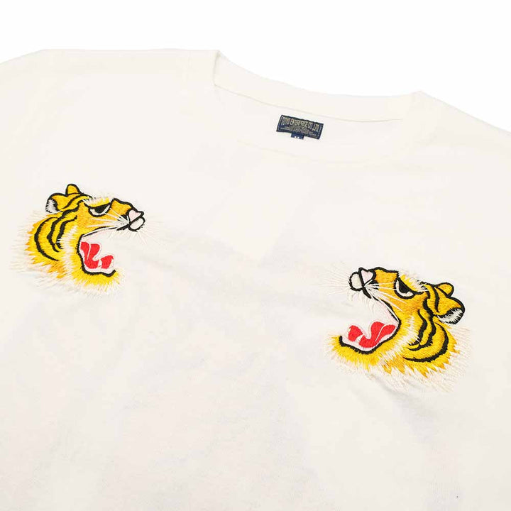 TAILOR TOYO - L/S SUKA T-SHIRT - EMBROIDERED - TIGER - TT69471