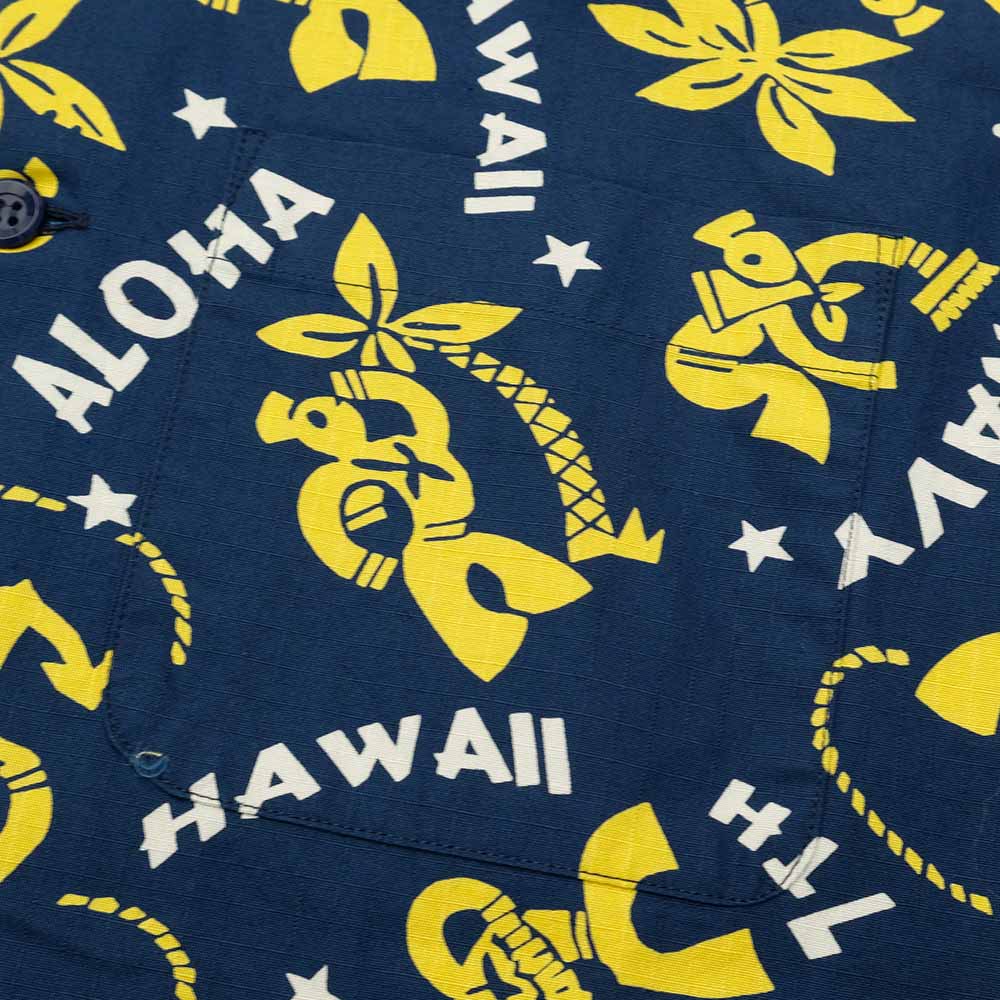 SUN SURF - COTTON RIPSTOP OPEN SHIRT - SAILOR MOKU STARS - SS39280