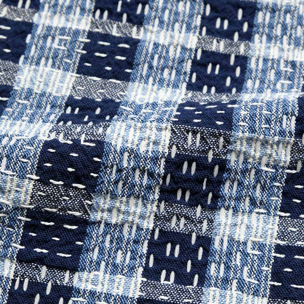 STUDIO D’ARTISAN & SA. - INDIGO NORAGI SASHIKO S/S SHIRT - 5738