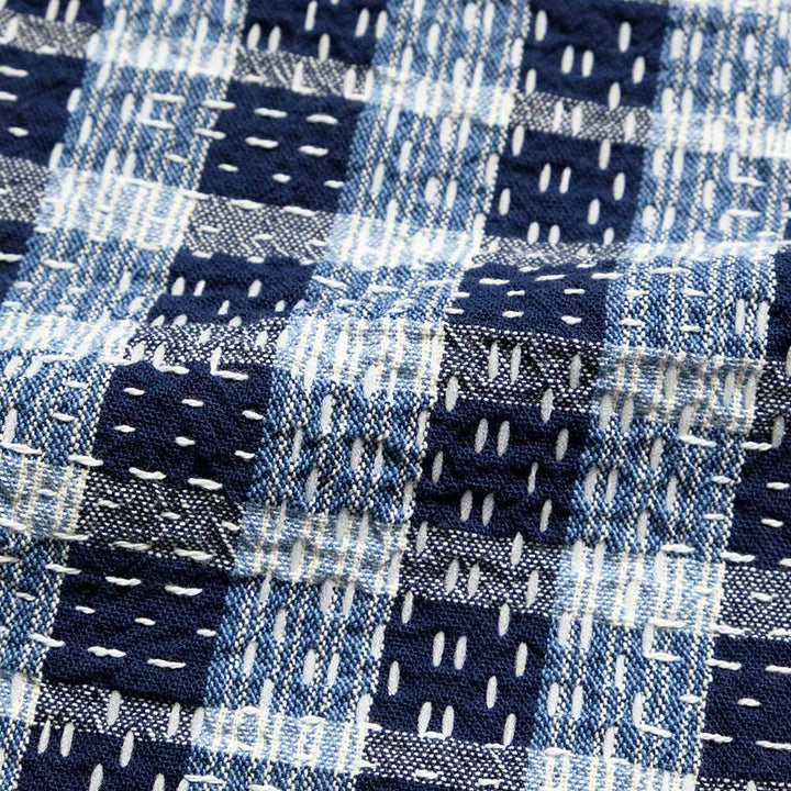 STUDIO D’ARTISAN & SA. - INDIGO NORAGI SASHIKO S/S SHIRT - 5738