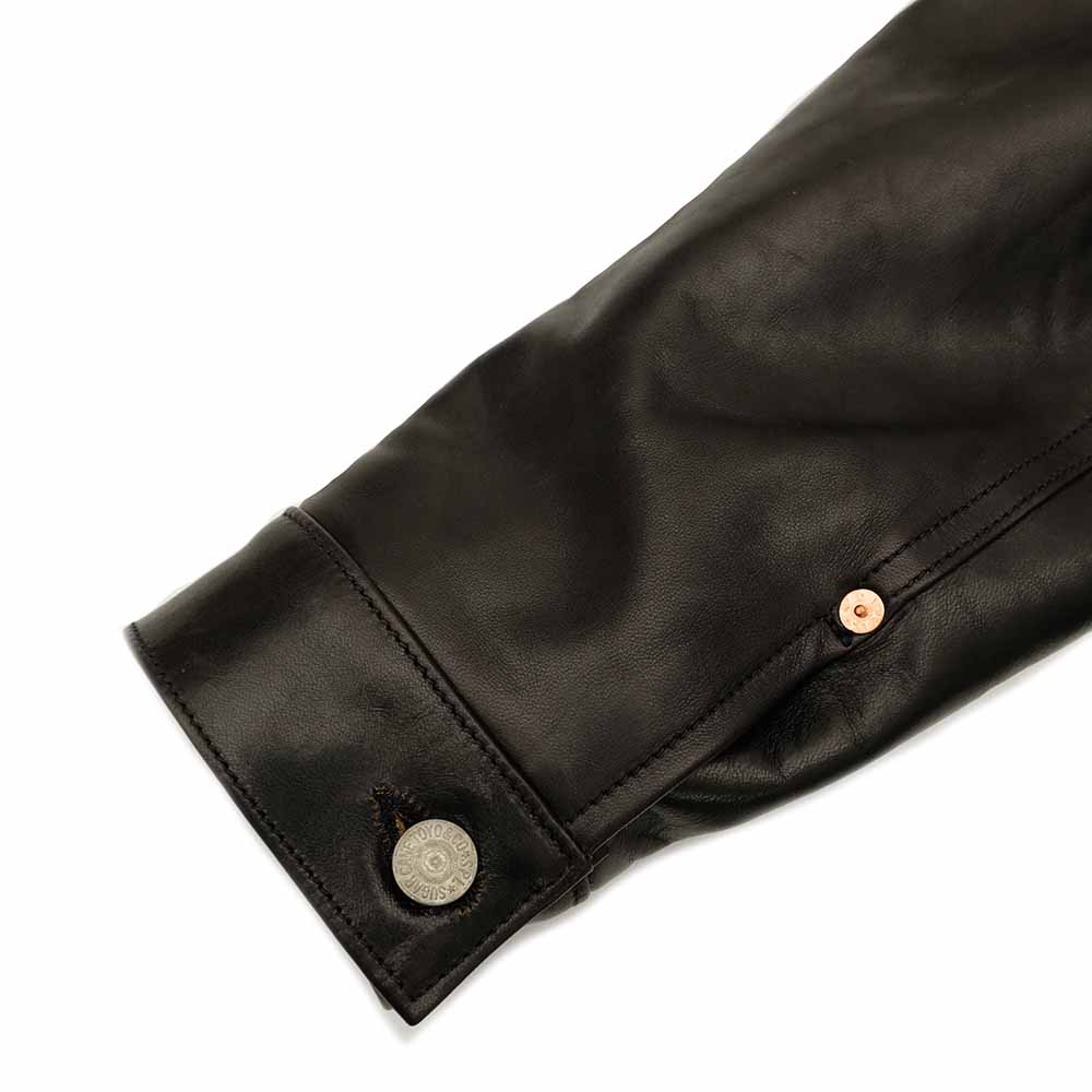 SUGAR CANE - BLACK HORSEHIDE LEATHER JACKET 1953 MODEL - SC80681