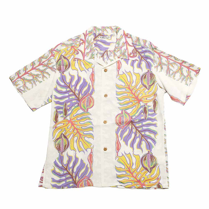 SUN SURF - S/S RAYON HAWAIIAN SHIRT - MONSTERA BORDER - SS39622