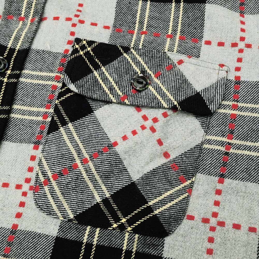 SUGAR CANE - FICTION ROMANCE DOBBY PLAID WORK SHIRT - SC29583