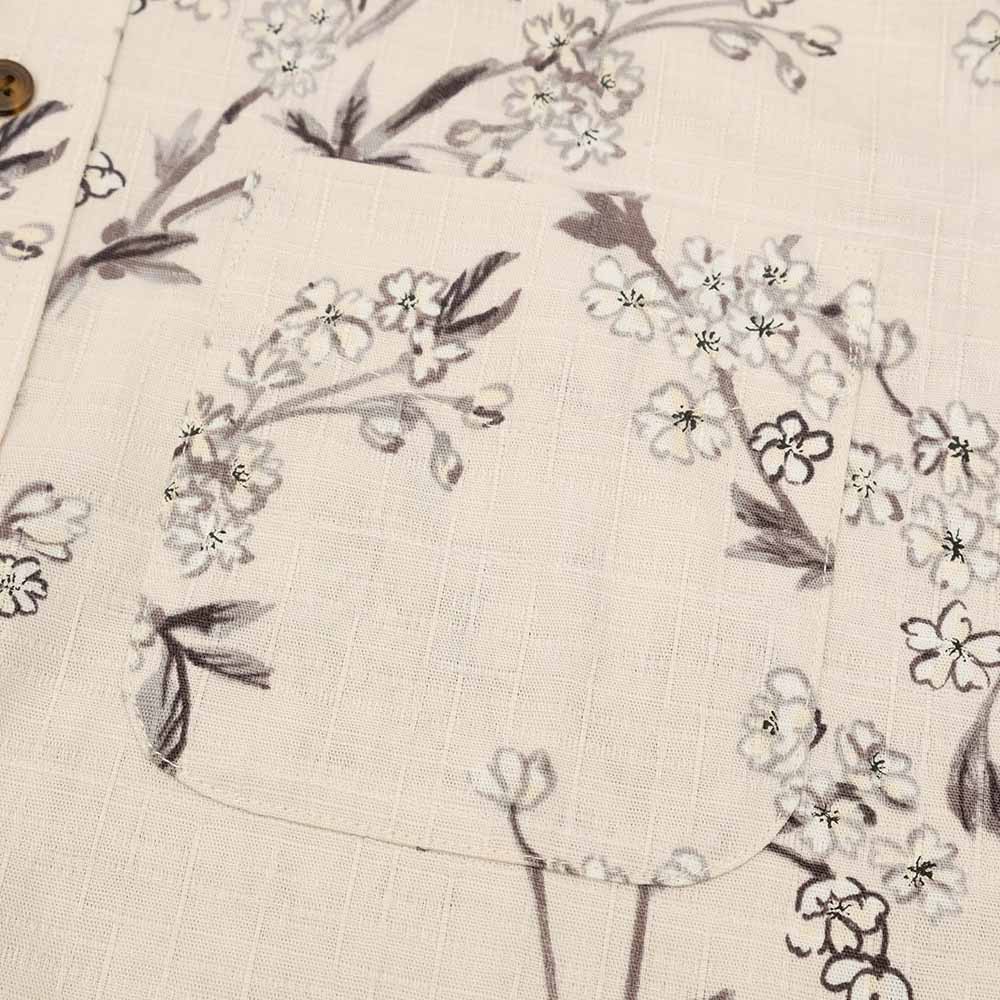 衣櫻 - サザンクロス素材 - 長袖レギュラーシャツ - 枝垂れ桜 - SA1640