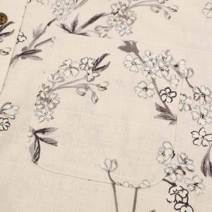 衣櫻 - サザンクロス素材 - 長袖レギュラーシャツ - 枝垂れ桜 - SA1640