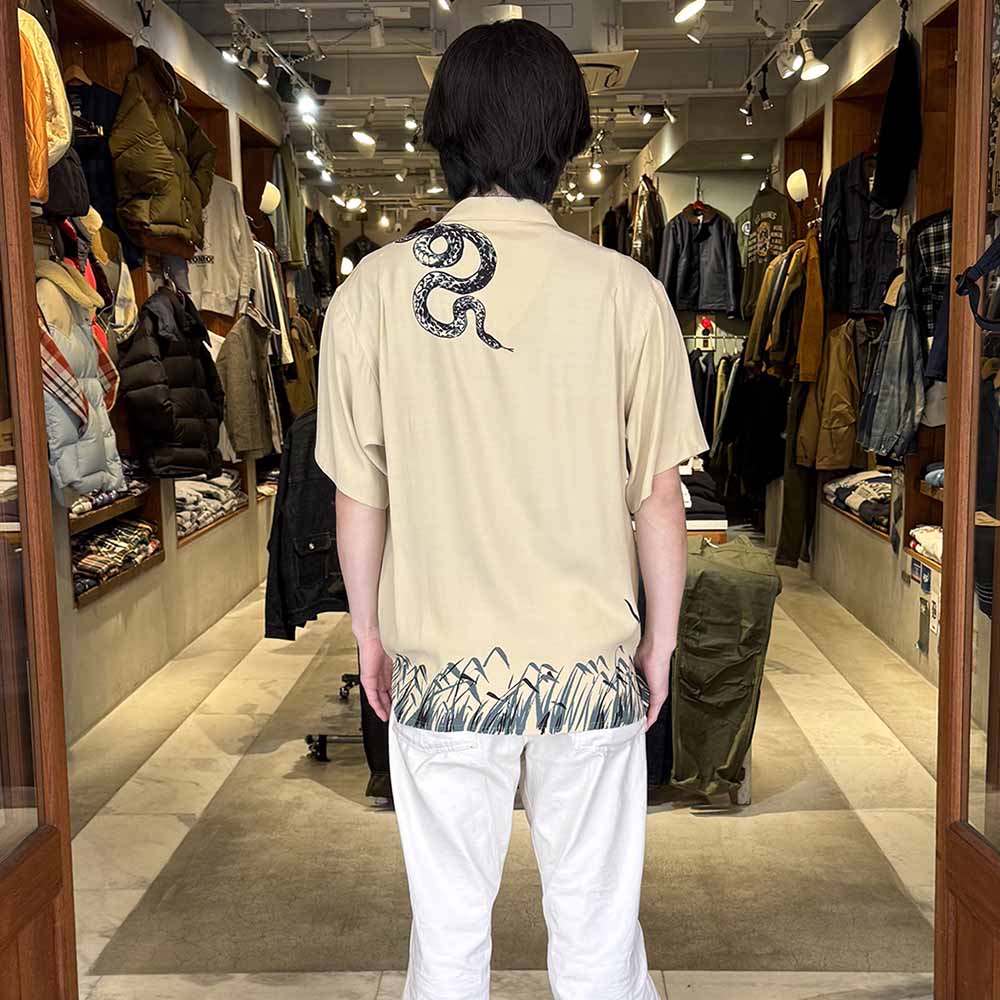 OLD JOE BRAND - ORIGINAL PRINTED OPEN COLLAR SHIRTS “Hebi” Short-sleeve - 251OJ-SH26