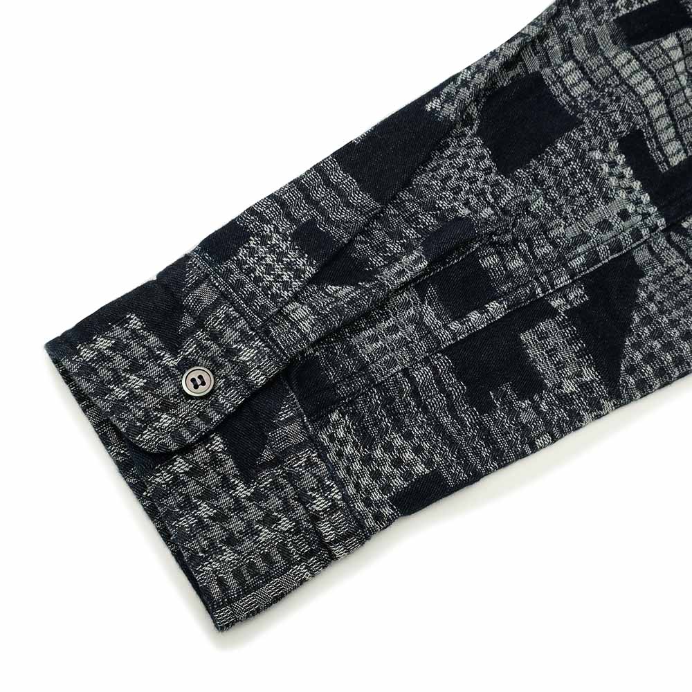 MOMOTARO JEANS - INDIGO JACQUARD L/S SHIRTS - MXLS1015