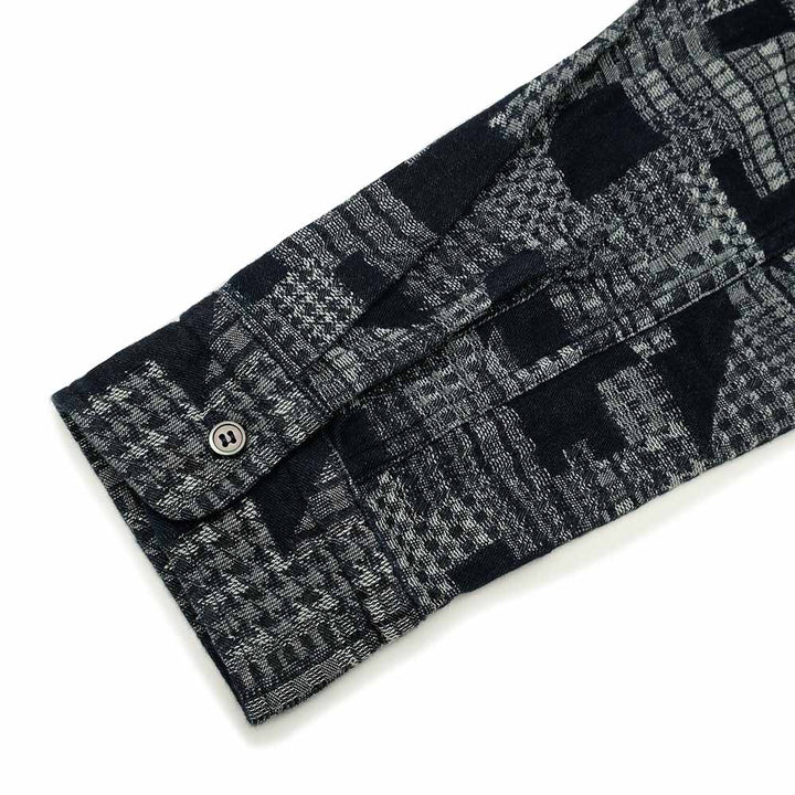 MOMOTARO JEANS - INDIGO JACQUARD L/S SHIRTS - MXLS1015