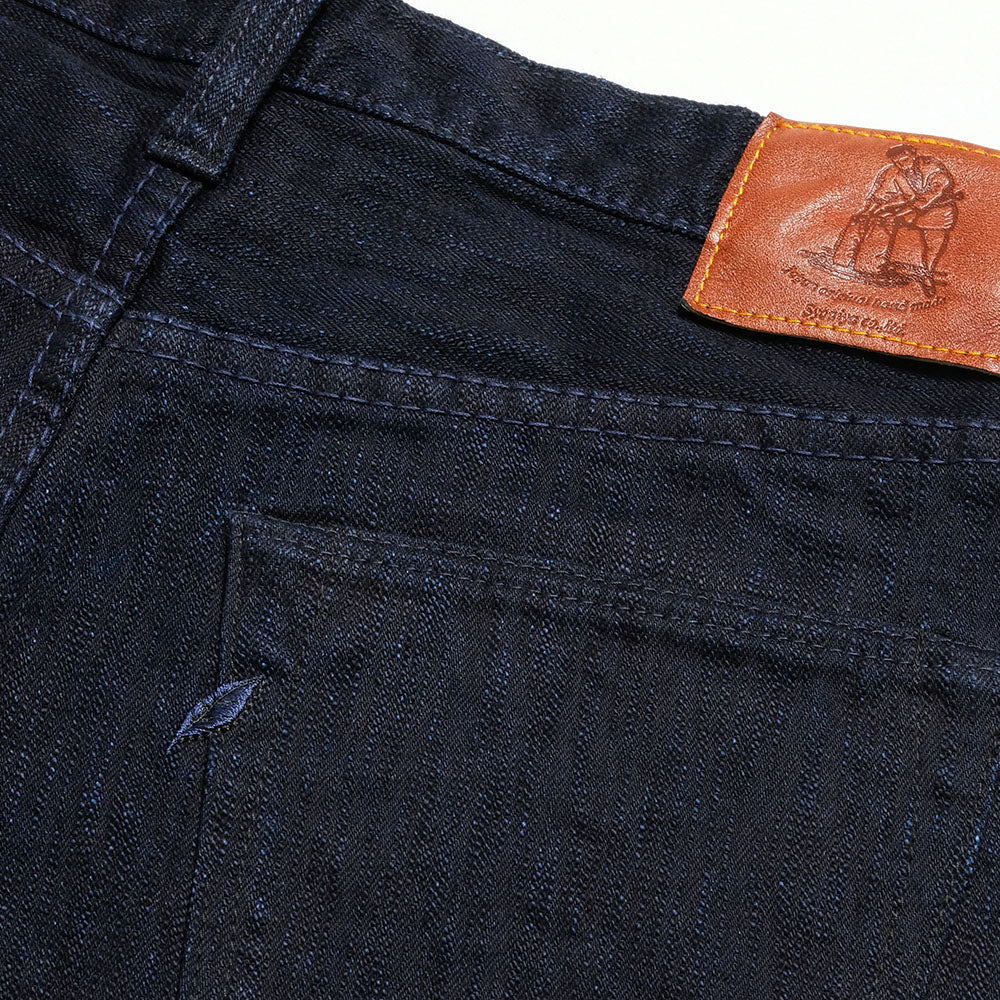 pure blue japan - 13oz Extra Slub Stretch Denim Relaxed Tapered - Double Indigo - 1167-WID