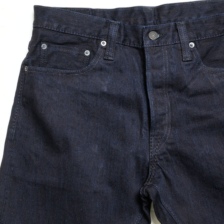 pure blue japan - 13oz Extra Slub Stretch Denim Relaxed Tapered - Double Indigo - 1167-WID