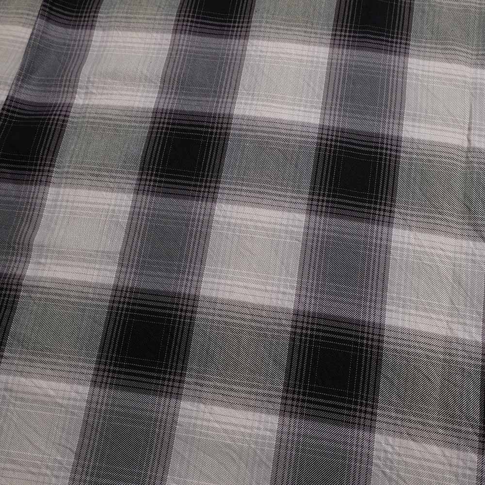 SUGAR CANE - COTTON OMBRE PLAID - S/S OPEN SHIRT - SC39724